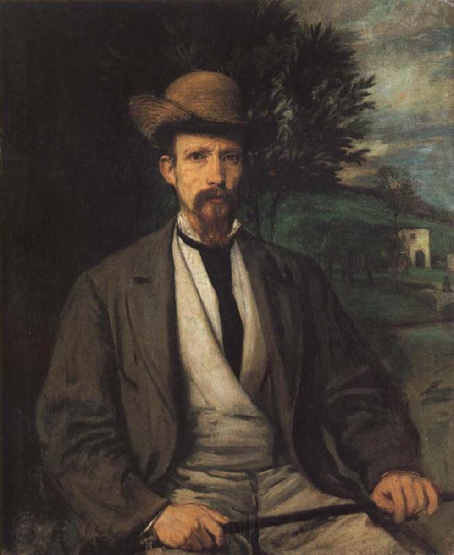 Hans von Maress Self-Portrait with Yellow Hat France oil painting art